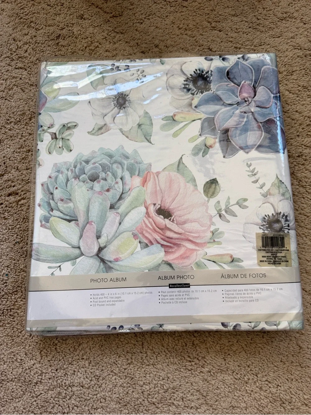 Recollections Floral Succulent Photo Album - w/additional 20 sheets